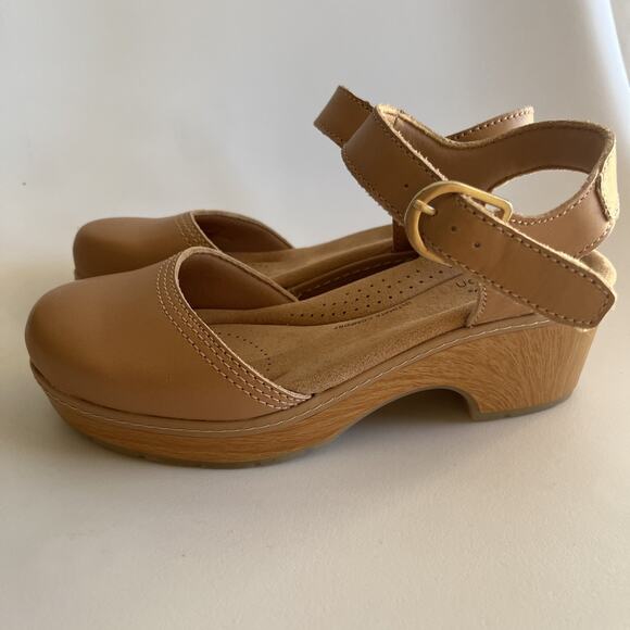 Clarks Women's Paizlee Bay Clog Style Block Heel Platform Sandals Tan Size 6 - Picture 4 of 12